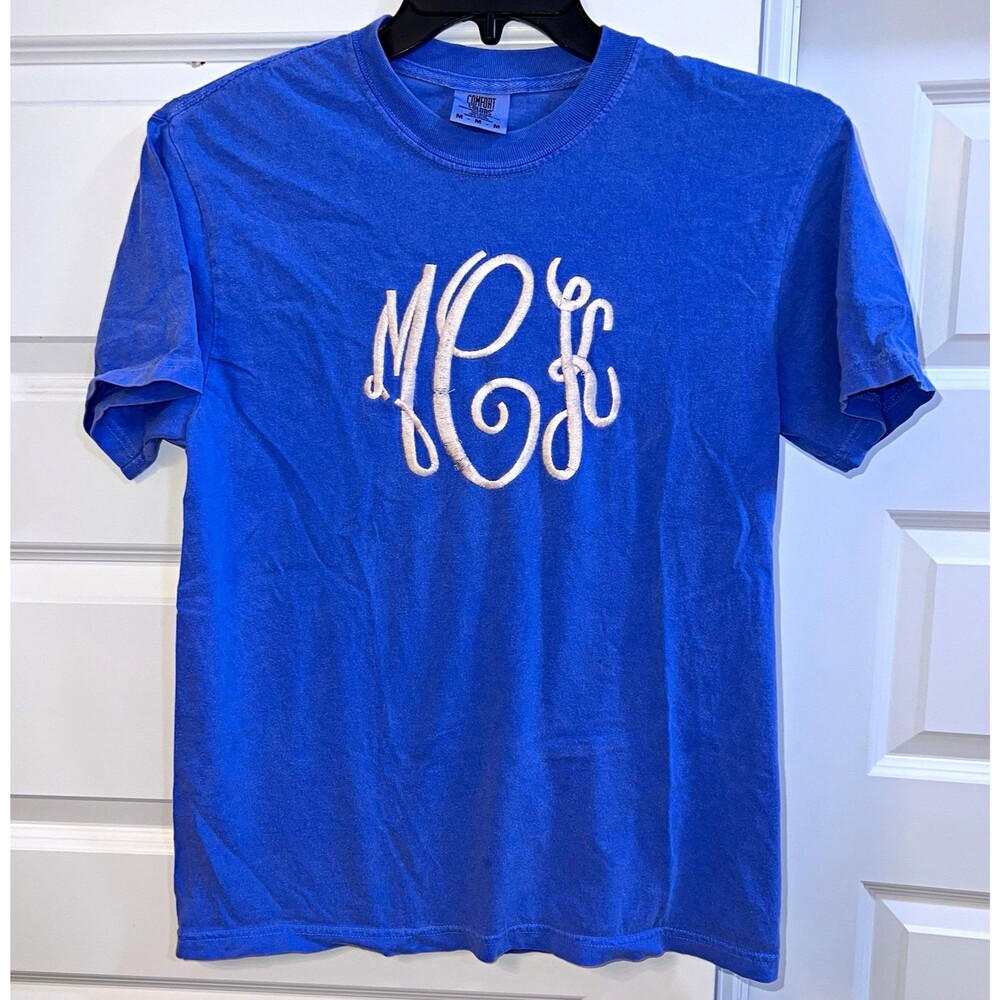 Comfort Colors Monogram Tee MCK Blue Women’s Medium